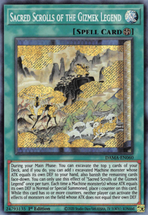 Sacred Scrolls of the Gizmek Legend Card Front
