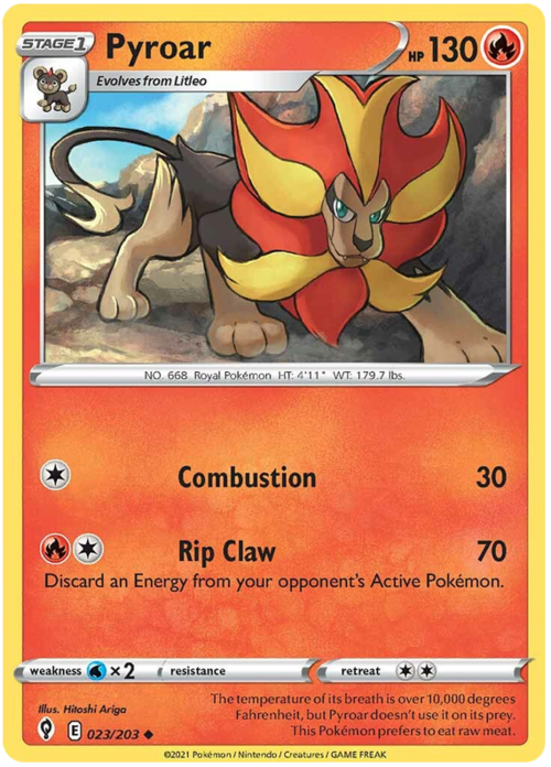 Pyroar [Combustion | Rip Claw] Card Front