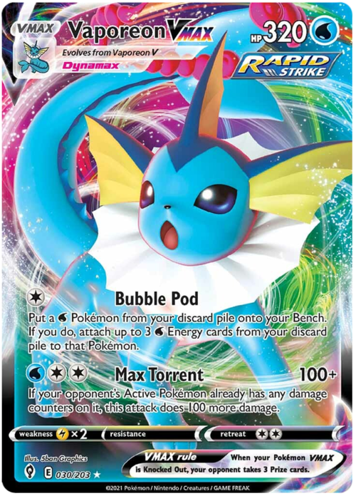 Vaporeon VMAX Card Front