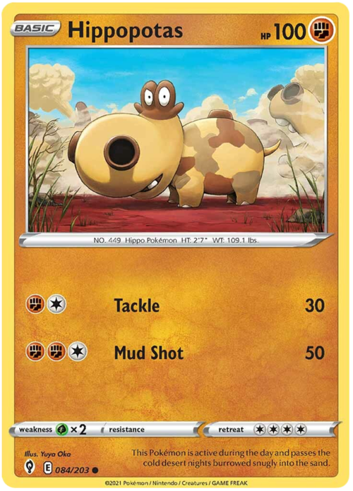 Hippopotas [Tackle | Mud Shot] Card Front