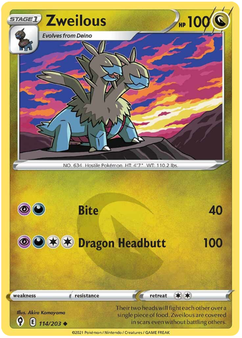 Zweilous [Bite | Dragon Headbutt] Card Front