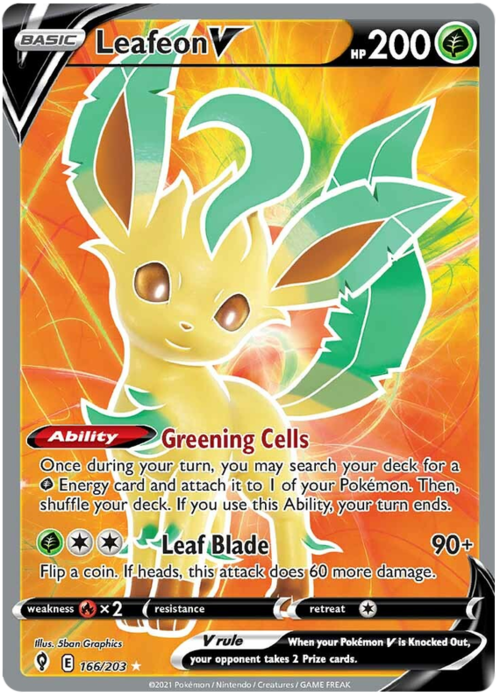 Leafeon V Card Front