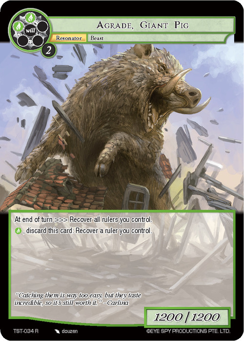 Agrade, Giant Pig Card Front