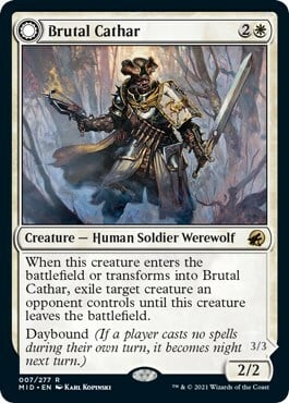 Brutal Cathar // Moonrage Brute Card Front