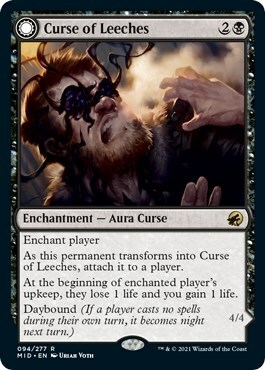 Curse of Leeches // Leeching Lurker Card Front