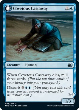 Covetous Castaway // Ghostly Castigator Card Front