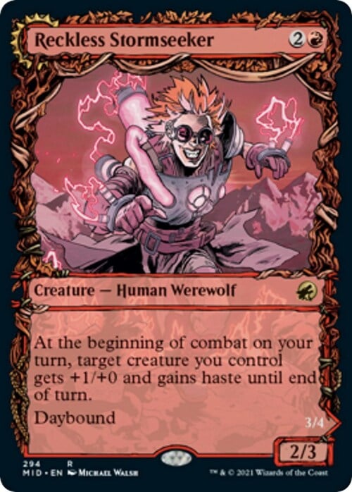 Reckless Stormseeker // Storm-Charged Slasher Card Front