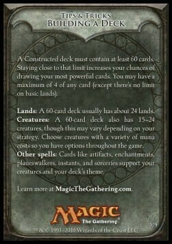 Rules Tip: Building a Deck Card Front