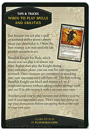 Rules Tip: When to play spells and abilities Frente
