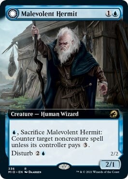 Malevolent Hermit // Benevolent Geist Card Front