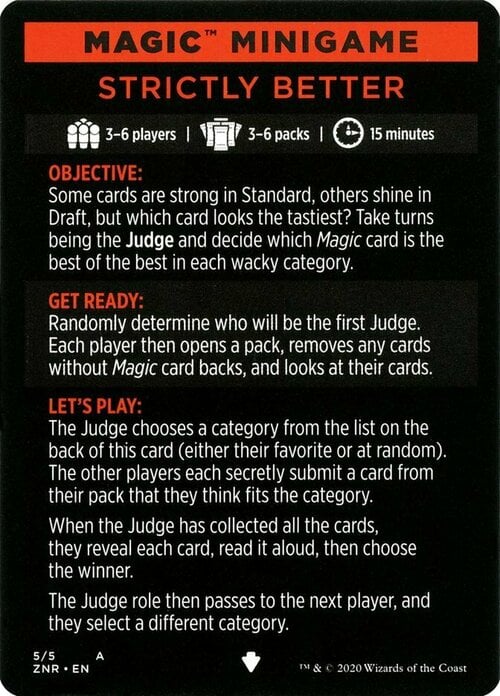 Magic Minigame: Strictly Better Card Front