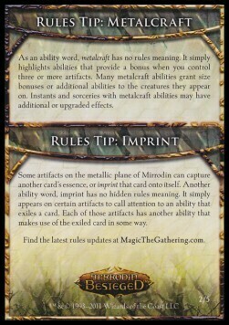 Rules Tip: Metalcraft & Imprint Card Front