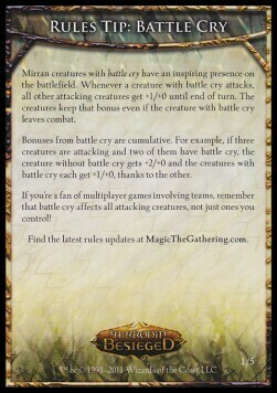 Rules Tip: Battle Cry Card Front