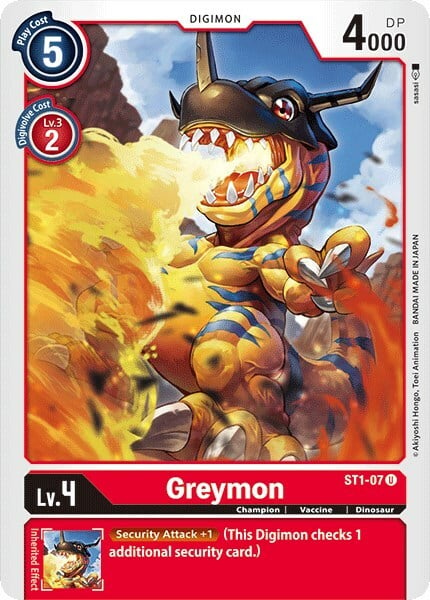 Greymon P-010 Digimon Card 