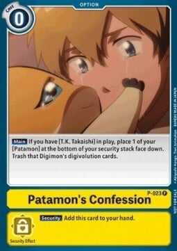 Patamon's Confession Card Front