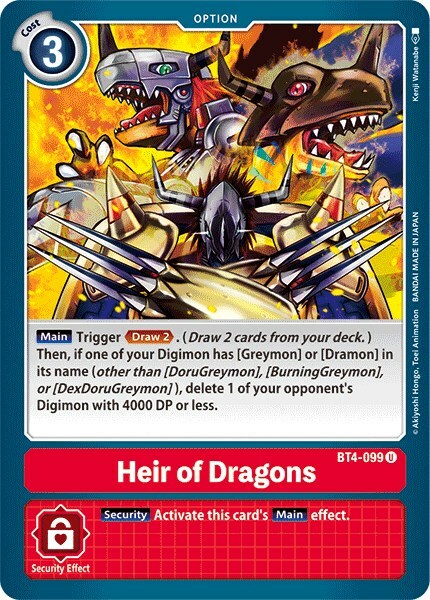 Heir of Dragons Card Front