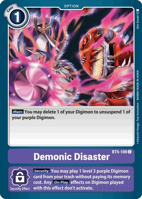 Demonic Disaster Card Front