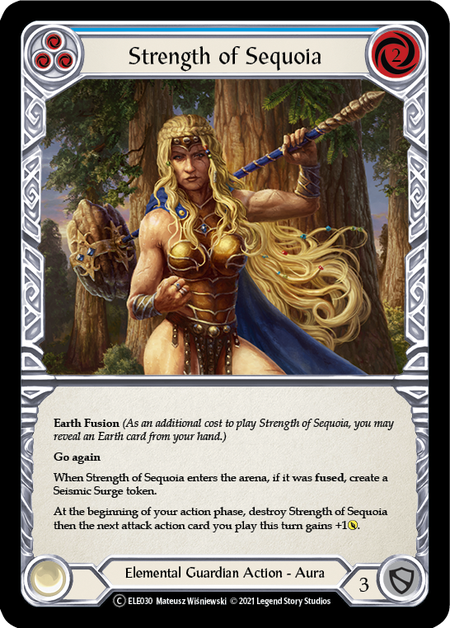 Strength of Sequoia (Blue) Card Front