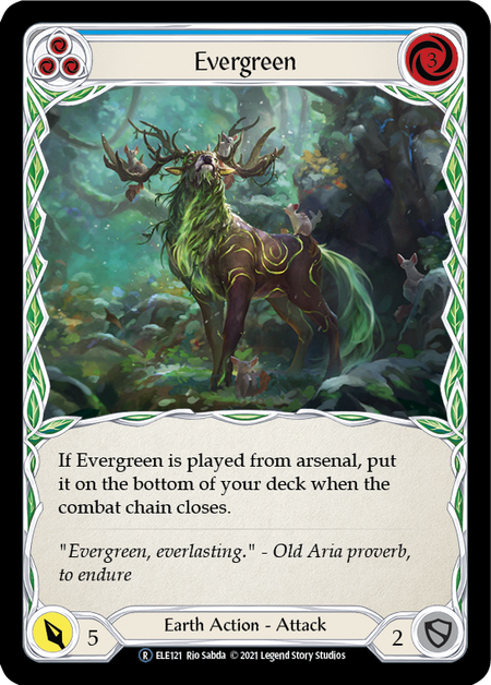 Evergreen - Blue Card Front