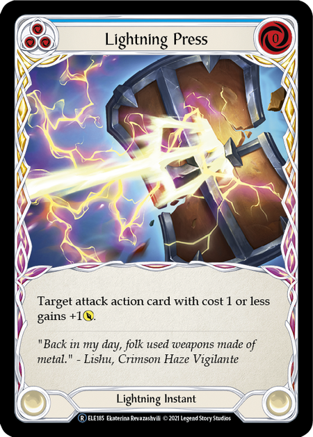 Lightning Press (Blue) Card Front