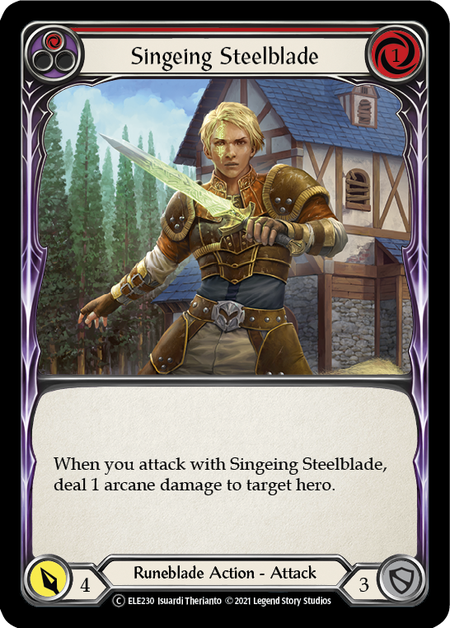 Singeing Steelblade (Red) Card Front