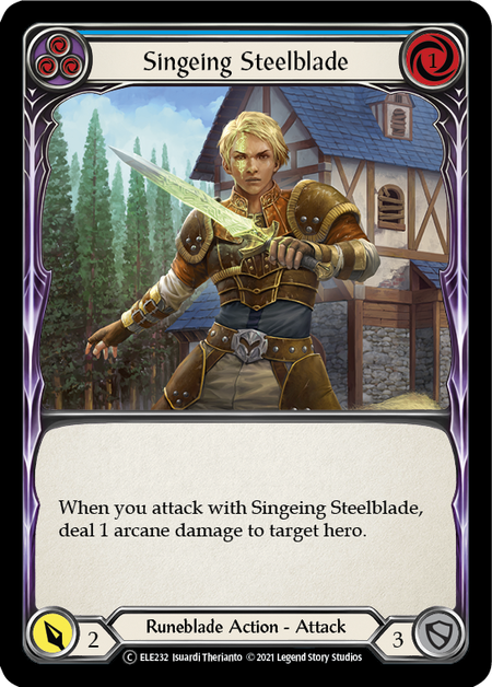 Singeing Steelblade (Blue) Card Front