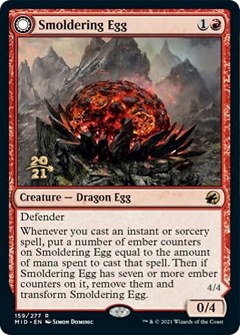 Smoldering Egg // Ashmouth Dragon Card Front