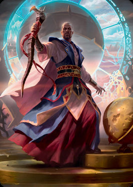 Art Series: Teferi, Who Slows the Sunset Card Front