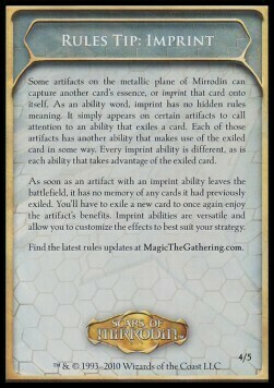 Rules Tip: Imprint Card Front