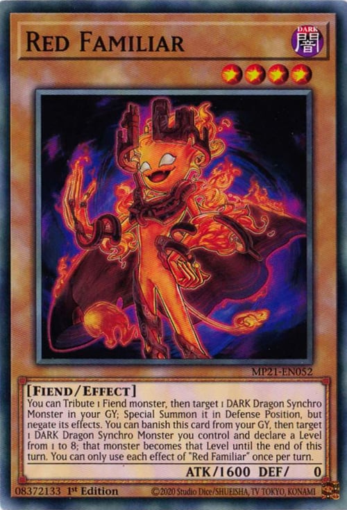 Red Familiar Card Front