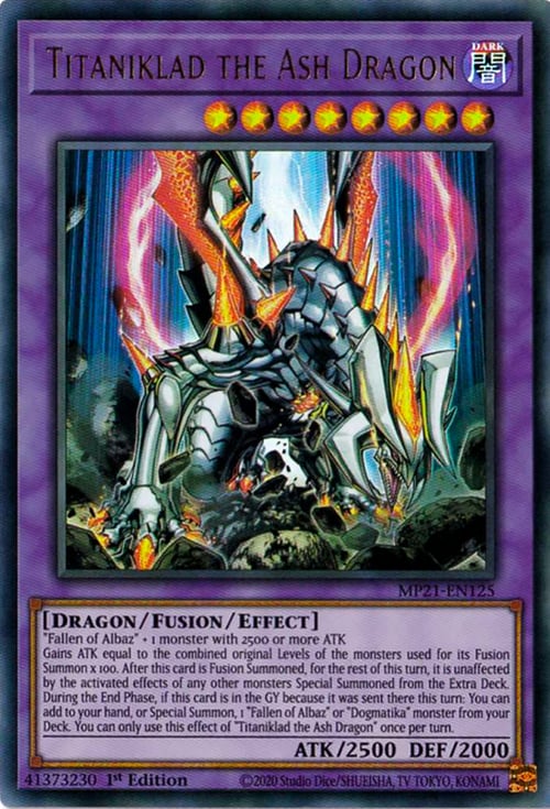 Titaniklad the Ash Dragon Card Front