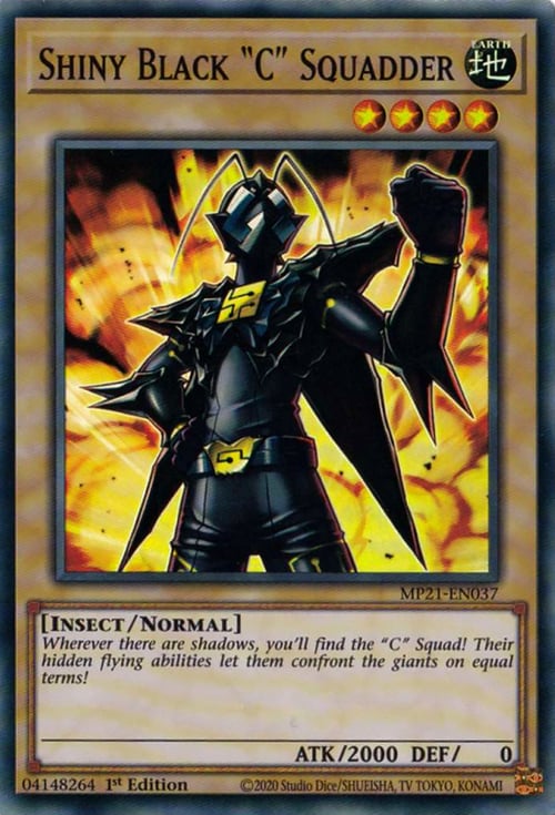 Shiny Black "C" Squadder Card Front