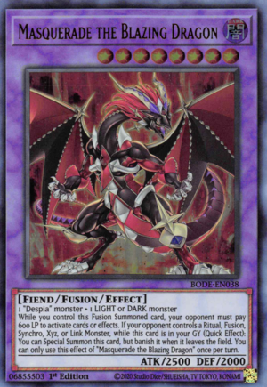 Masquerade the Blazing Dragon Card Front