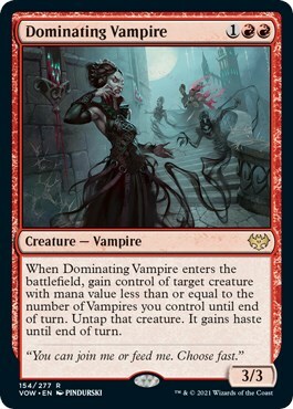 Dominating Vampire Card Front