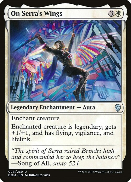 On Serra's Wings Card Front
