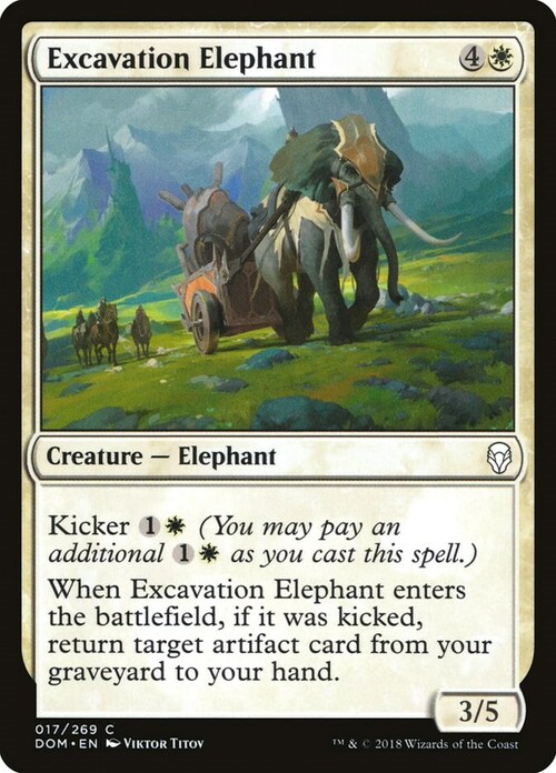 Excavation Elephant Card Front