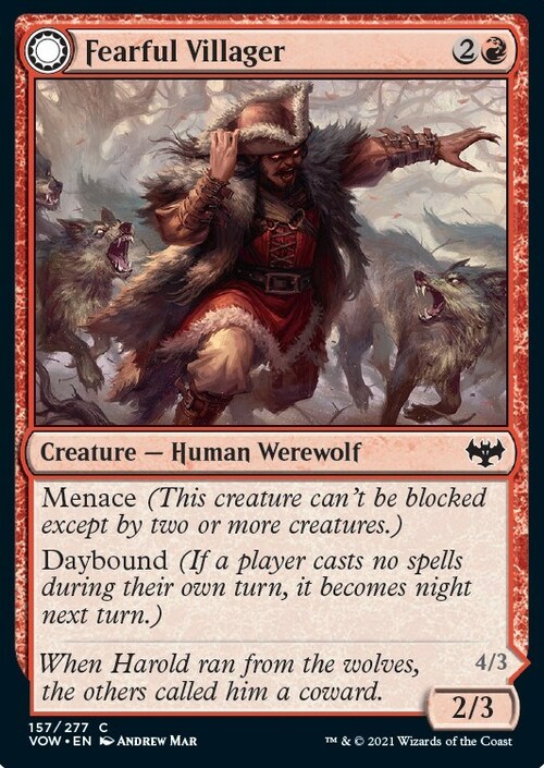 Fearful Villager // Fearsome Werewolf Card Front