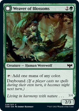 Weaver of Blossoms // Blossom-Clad Werewolf Card Front
