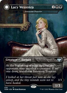 Innocent Traveler // Malicious Invader Card Front