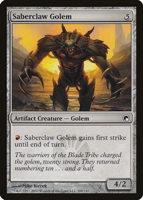 Saberclaw Golem Card Front