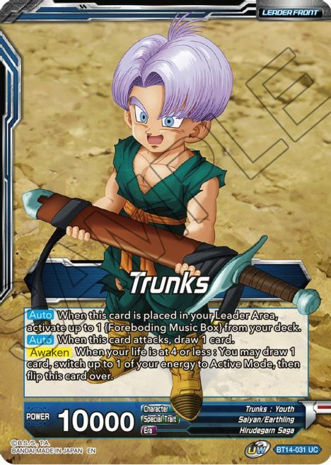 Trunks // Trunks, the Hero's Successor Card Front