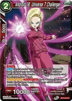Android 18, Universe 7 Challenger Card Front