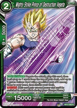 Mighty Strike Prince of Destruction Vegeta Card Front