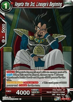 Vegeta the 3rd, Lineage's Beginning Card Front