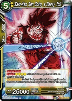 Kaio-Ken Son Goku, a Heavy Toll Card Front