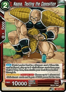 Nappa, Testing the Opposition Card Front