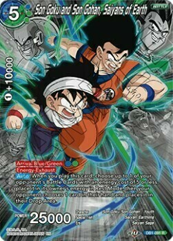 Son Goku and Son Gohan, Saiyans of Earth Card Front