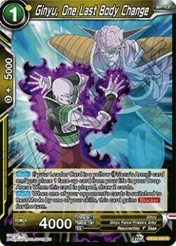 Ginyu, One Last Body Change Card Front