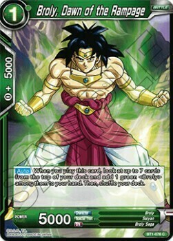 Broly, Dawn of the Rampage Card Front