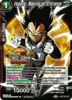 Vegeta, Making an Entrance Card Front